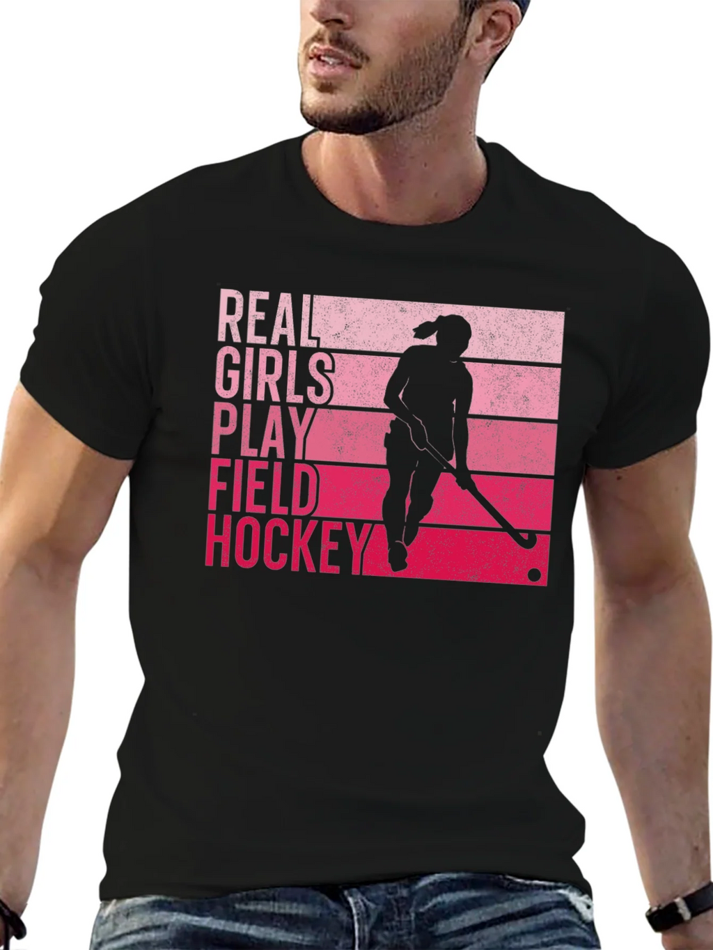Real Girls Play Field Hockey Graphic T-Shirt