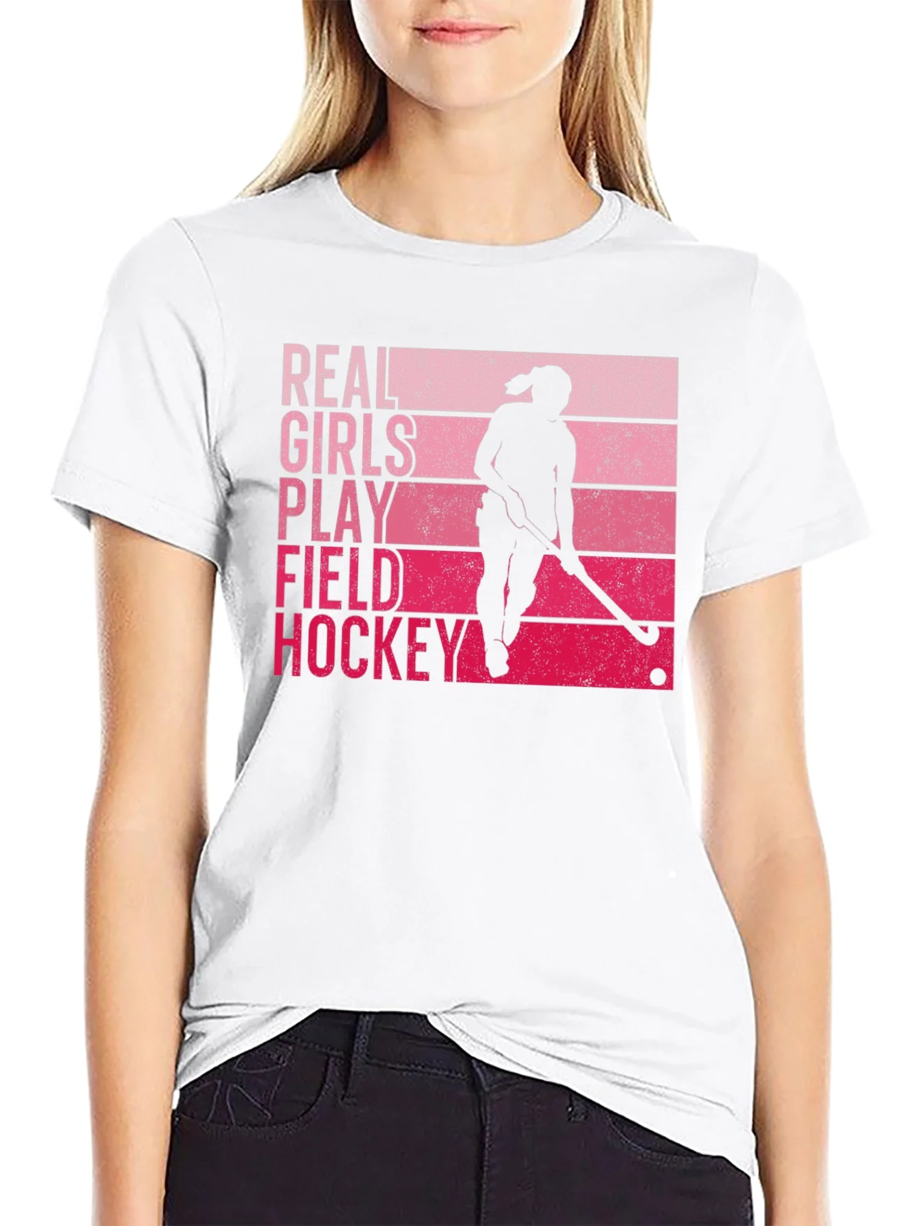 Real Girls Play Field Hockey Graphic T-Shirt