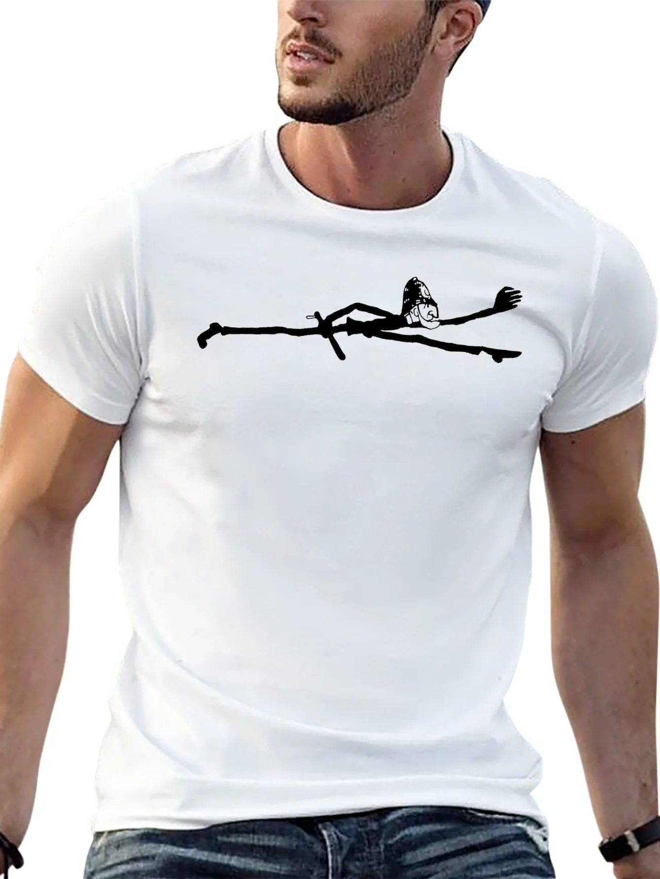 Minimalist Gymnast Graphic Black T-Shirt