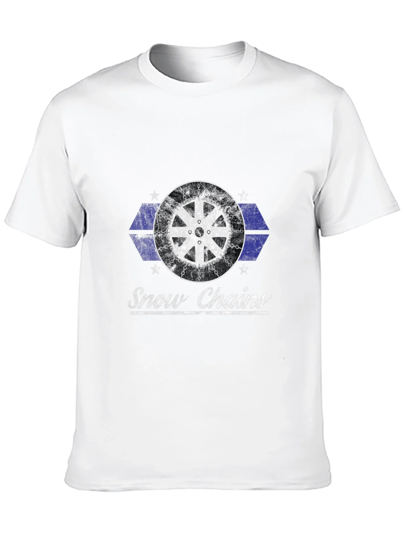 Vintage Snow Chains Graphic T-Shirt - Black