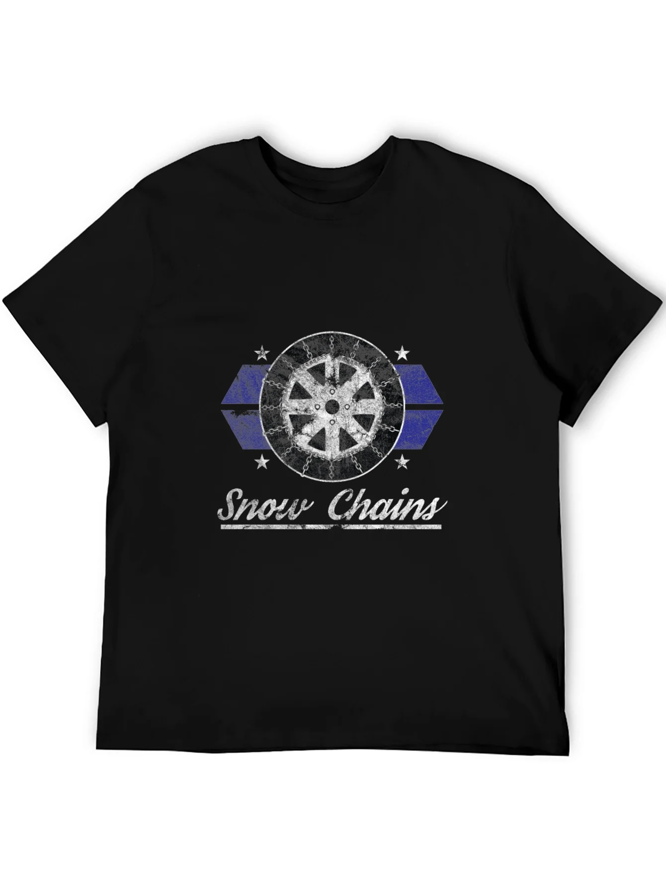 Vintage Snow Chains Graphic T-Shirt - Black