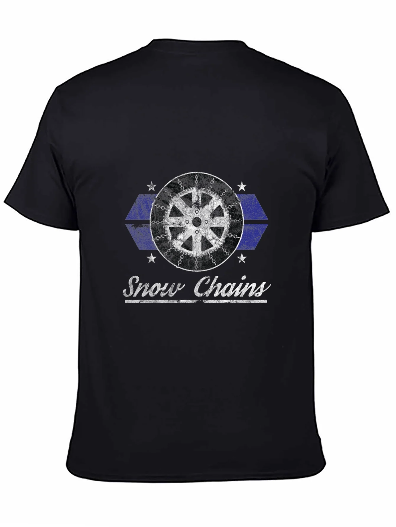 Vintage Snow Chains Graphic T-Shirt - Black