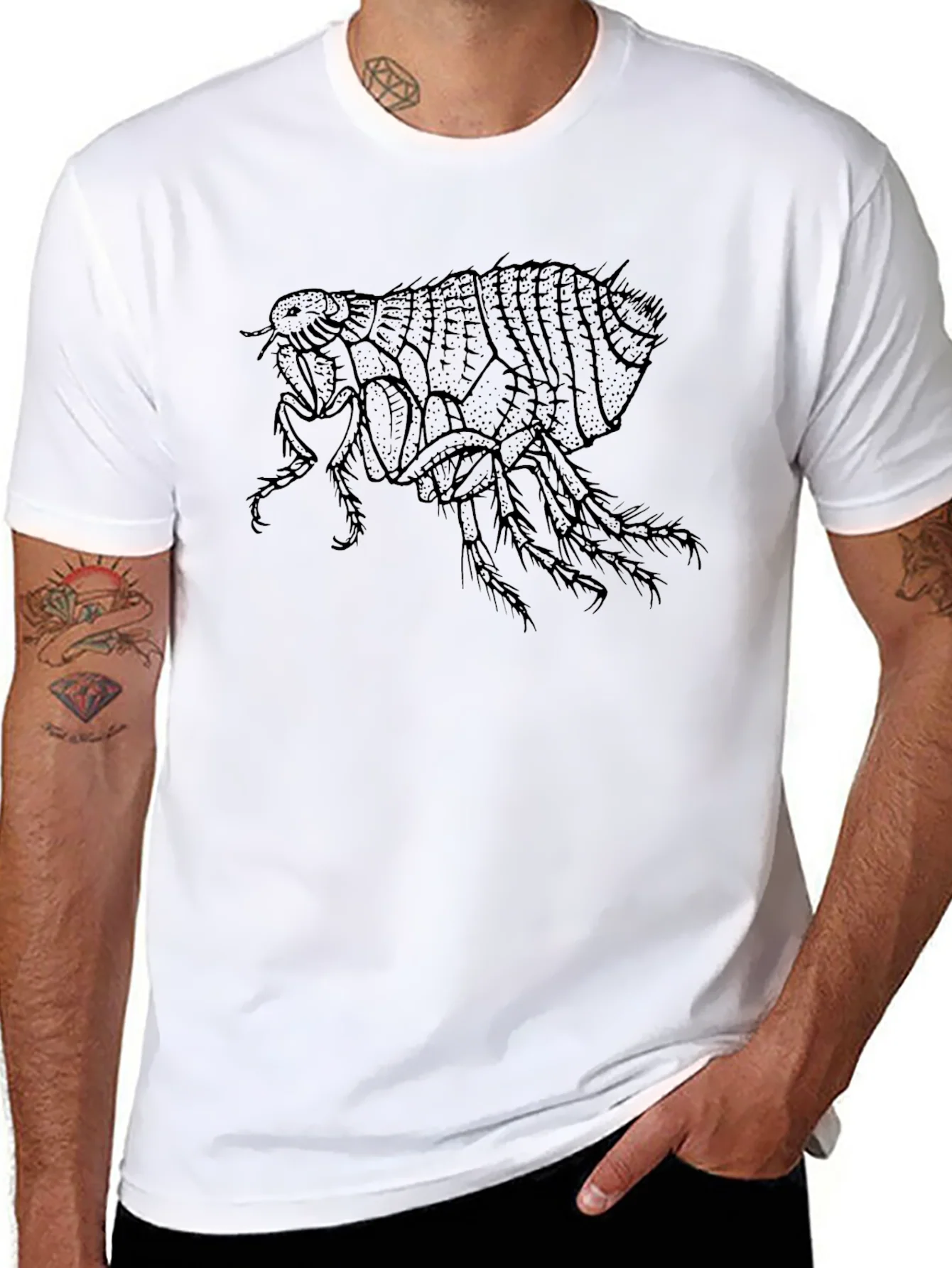 Flea Graphic T-Shirt - Unique Insect Design