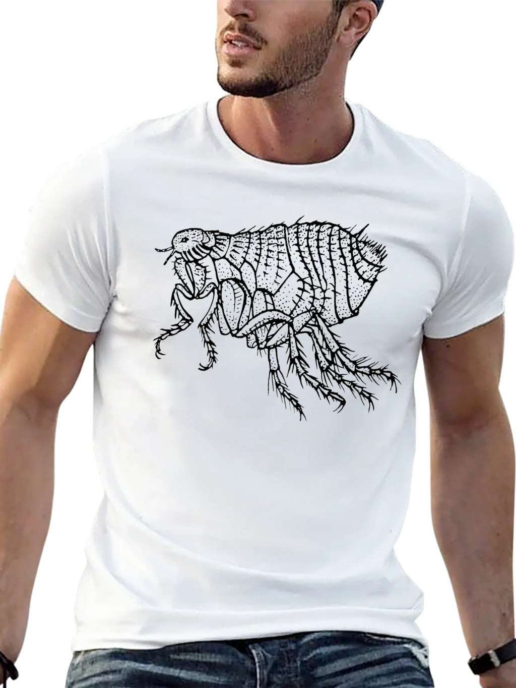 Flea Graphic T-Shirt - Unique Insect Design