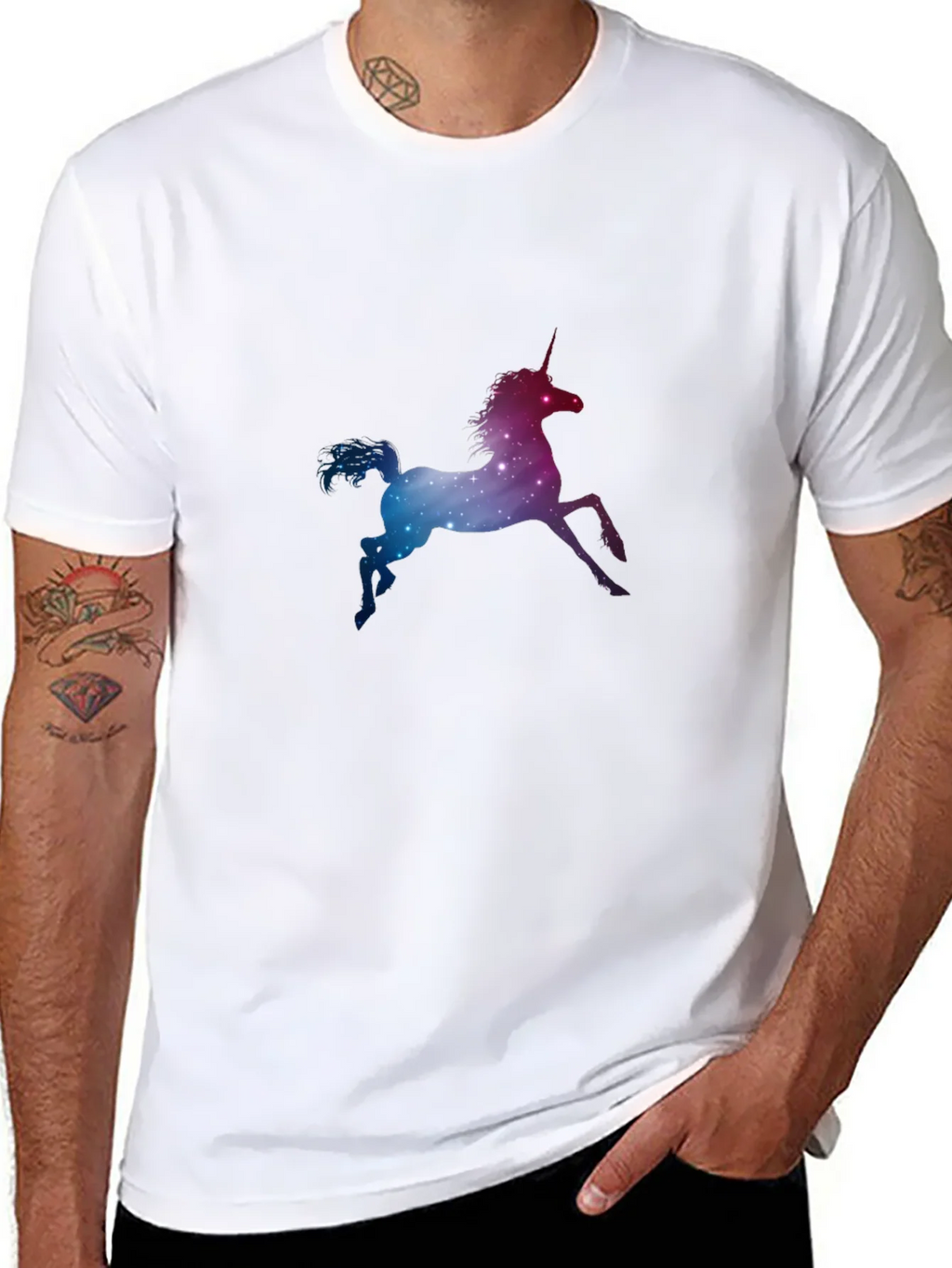 Unicorn Galaxy Black T-Shirt