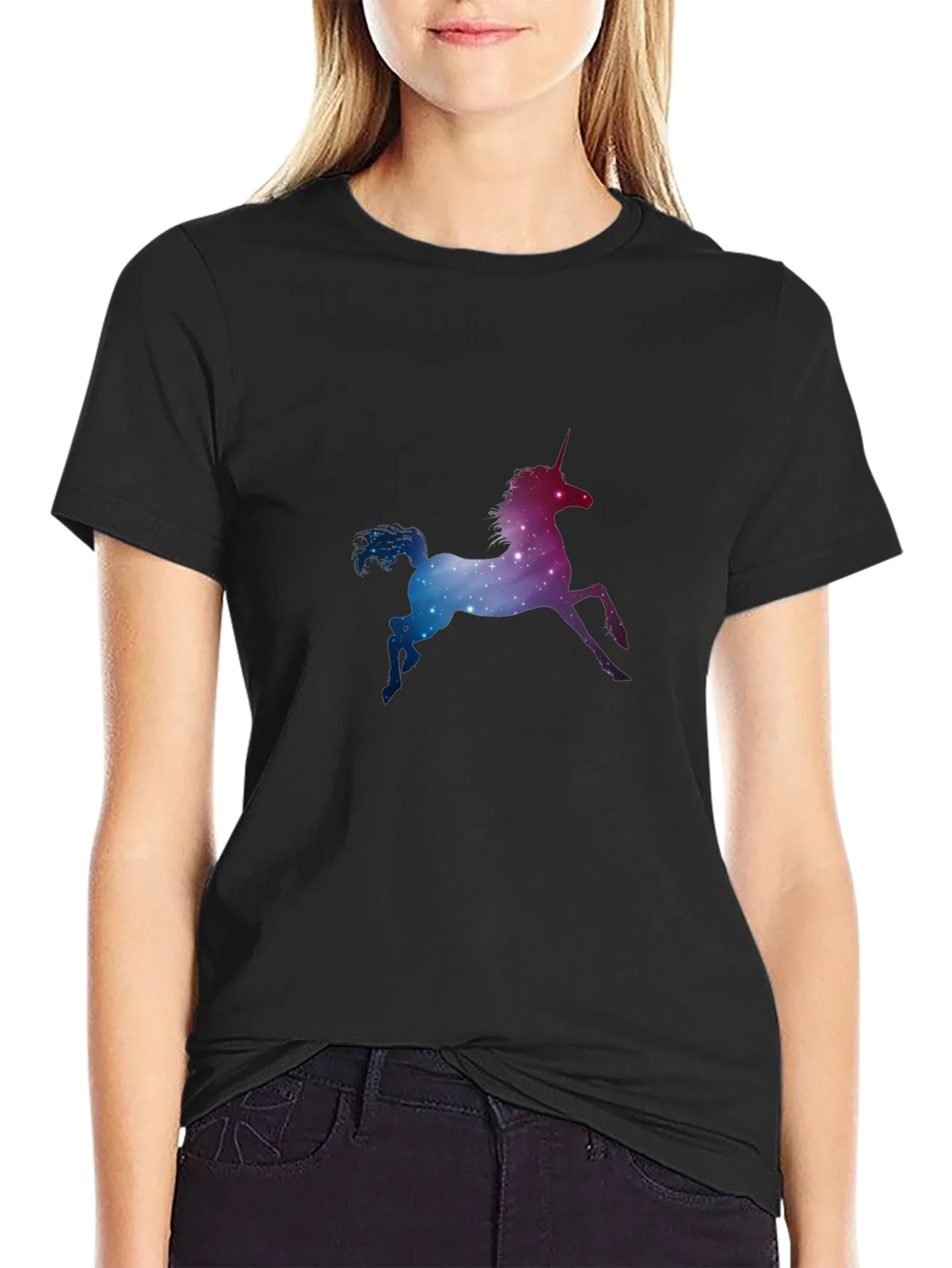 Unicorn Galaxy Black T-Shirt