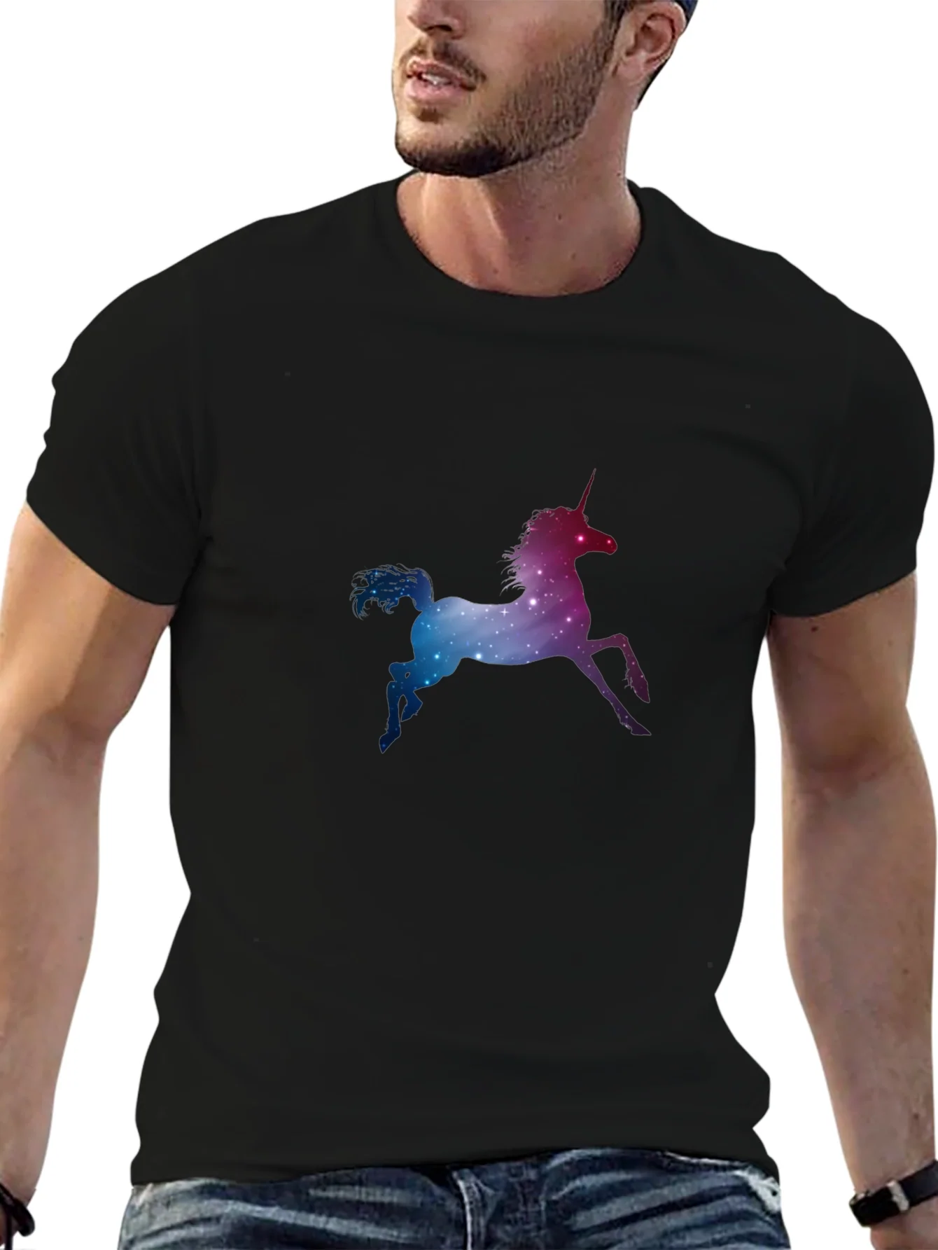 Unicorn Galaxy Black T-Shirt