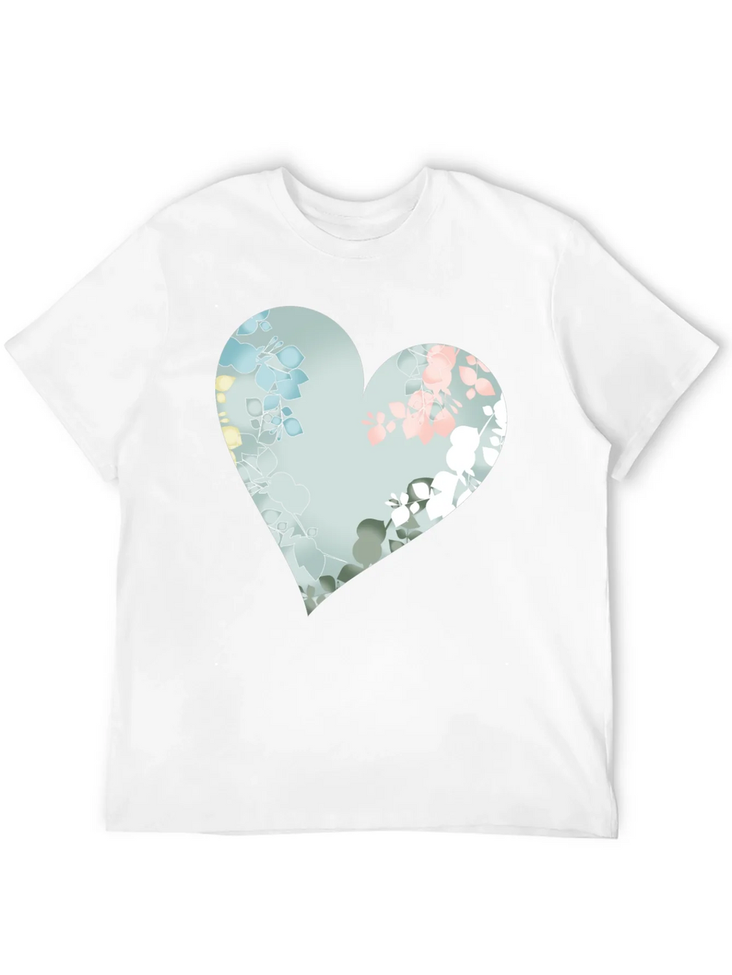 Floral Heart Graphic Black Tee