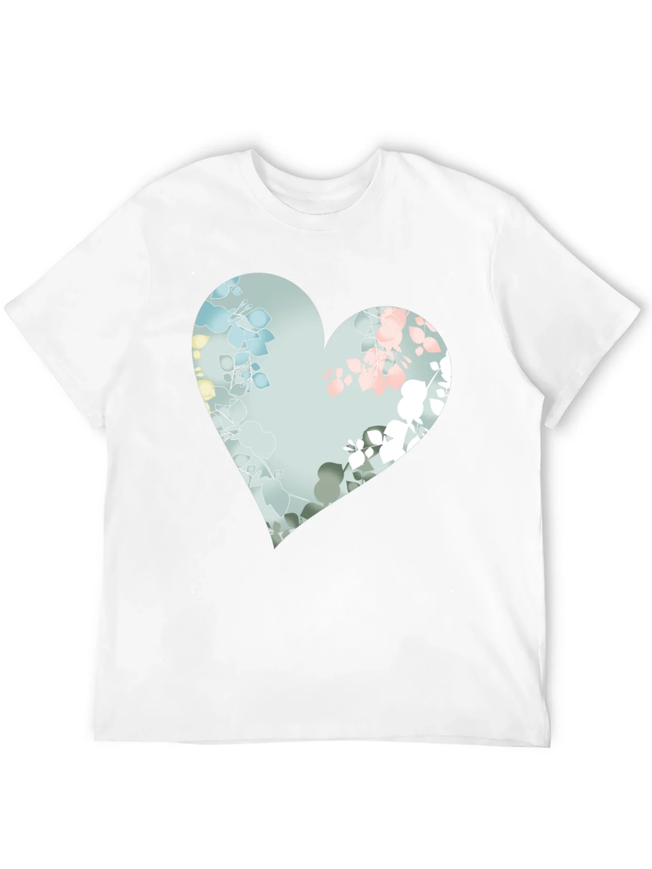 Floral Heart Graphic Black Tee