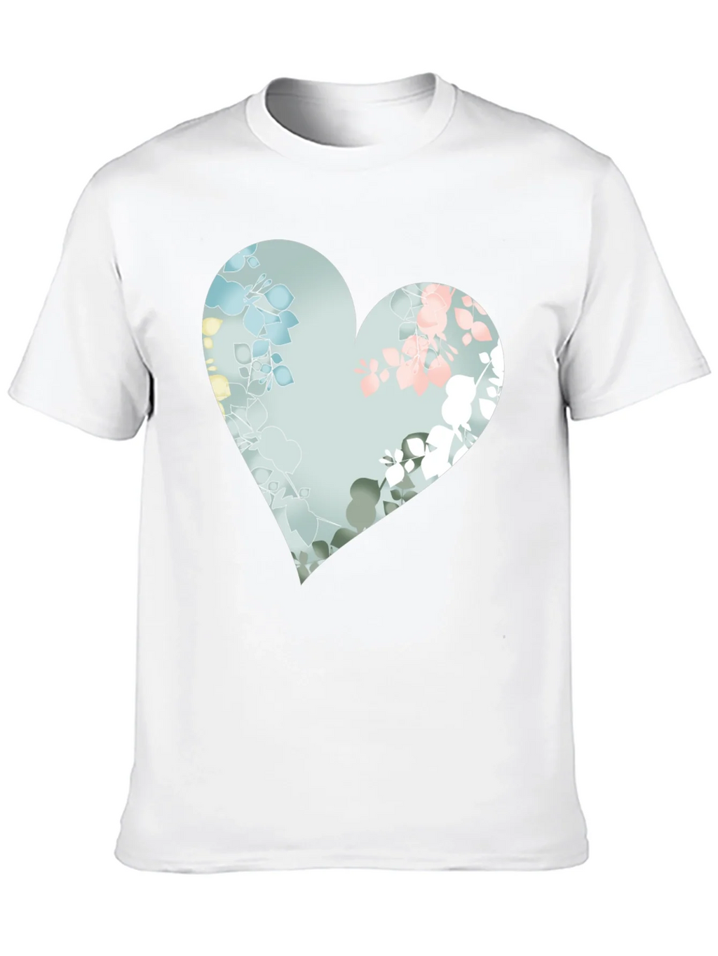 Floral Heart Graphic Black Tee