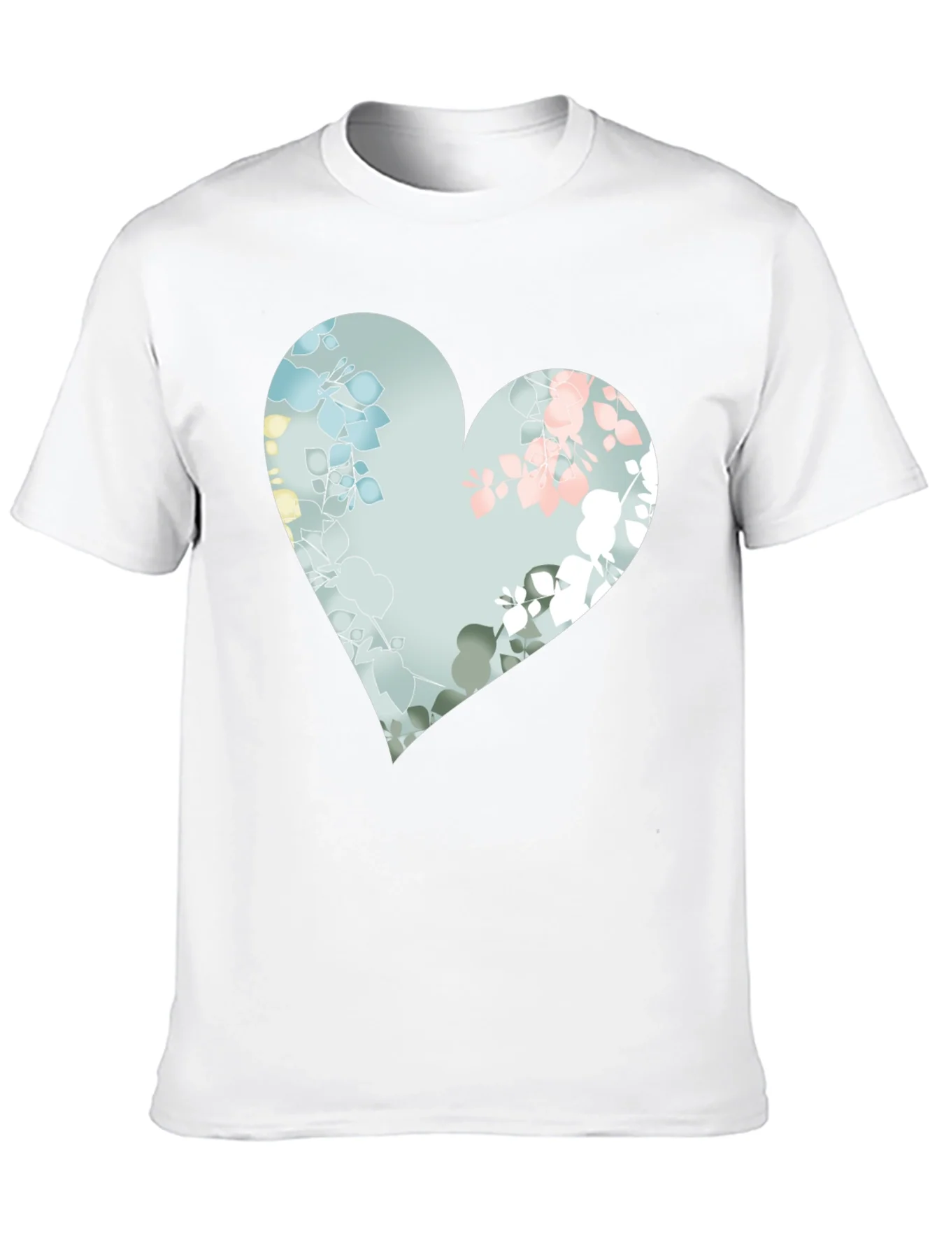 Floral Heart Graphic Black Tee