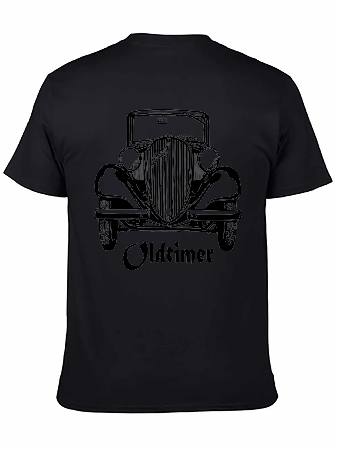 Vintage Car Graphic Tee - Oldtimer Black T-Shirt