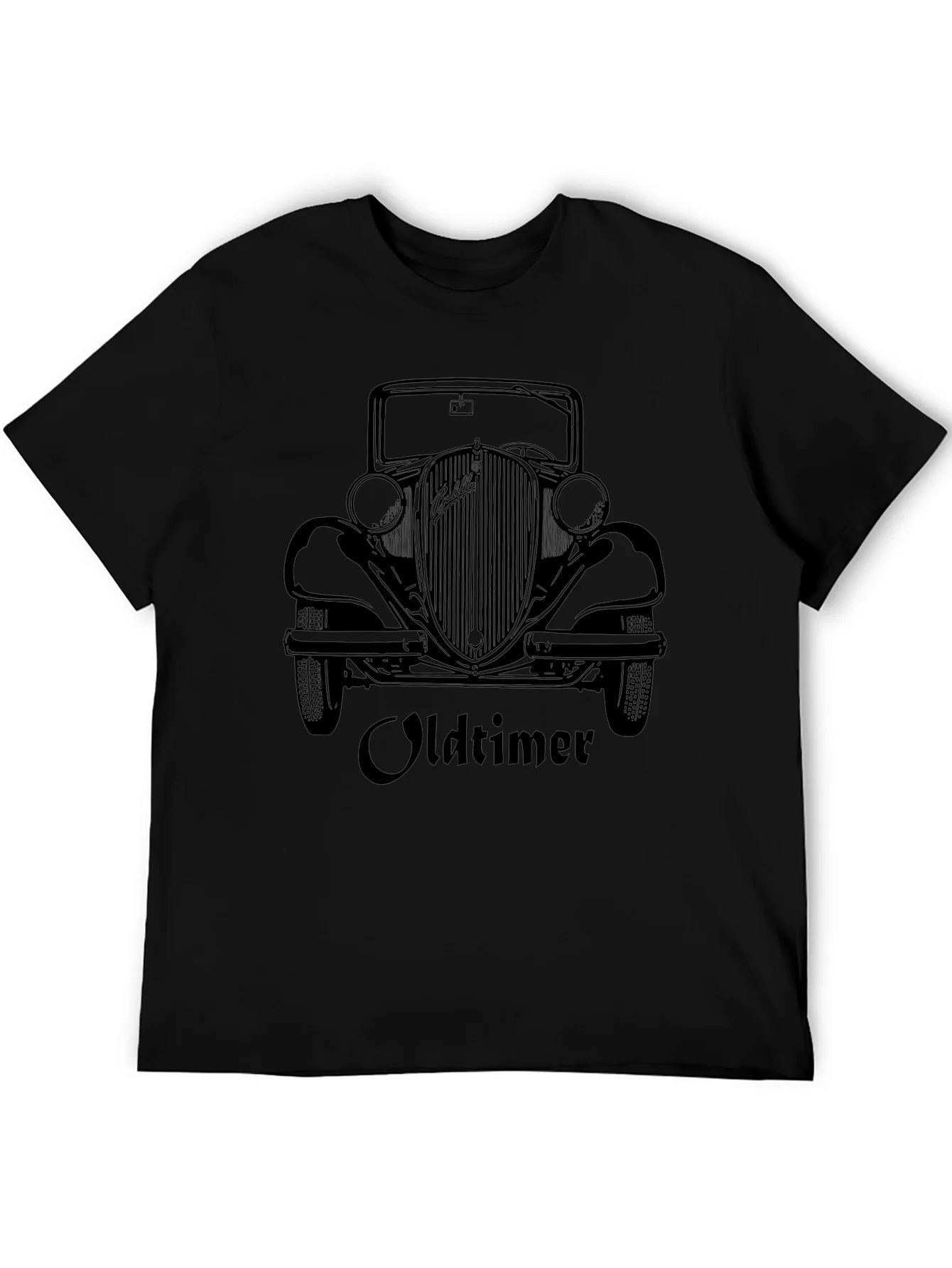 Vintage Car Graphic Tee - Oldtimer Black T-Shirt