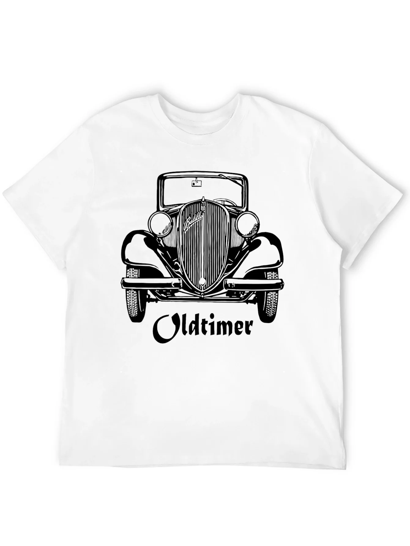 Vintage Car Graphic Tee - Oldtimer Black T-Shirt