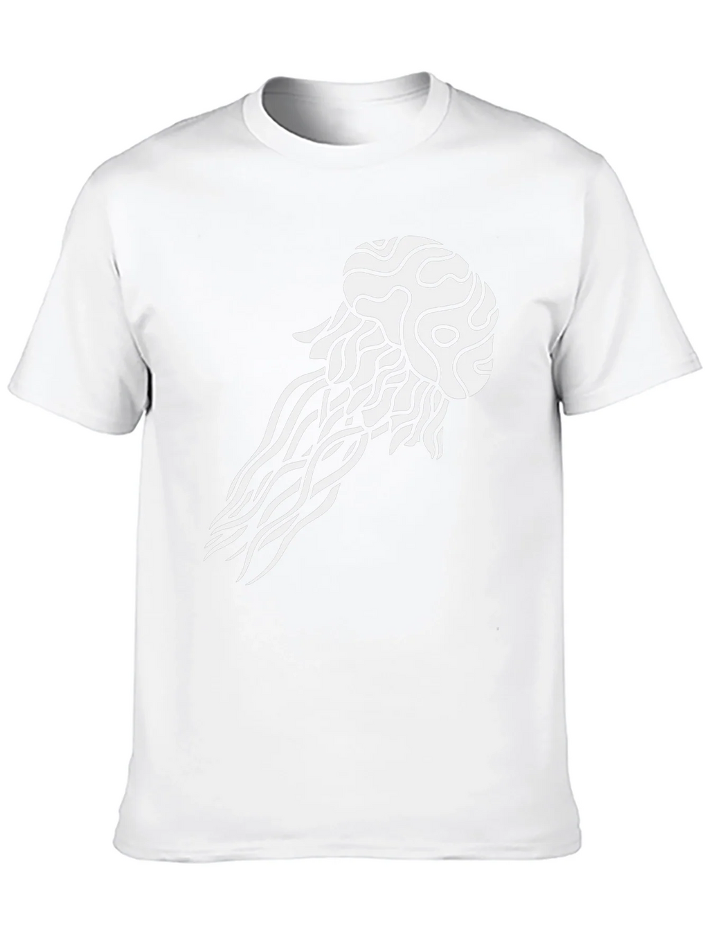 Jellyfish Graphic Tee - Black Cotton Casual T-Shirt