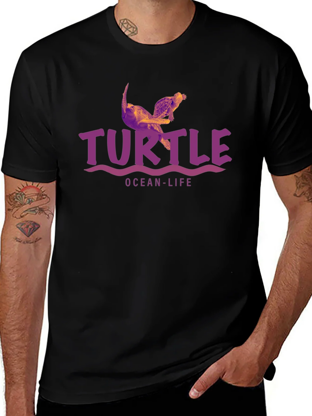 Ocean-Life Turtle Graphic Tee - Stylish and Comfortable