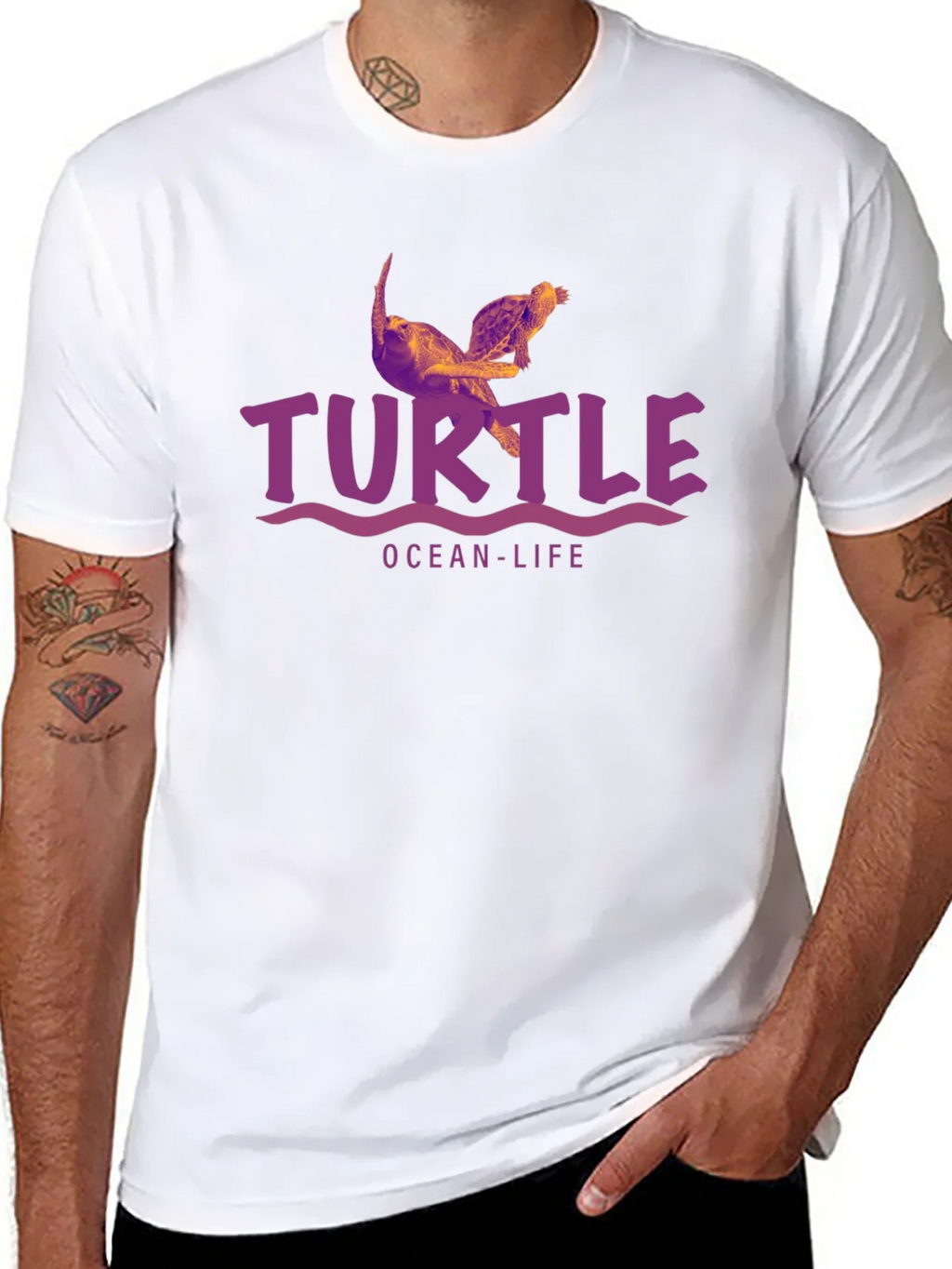 Ocean-Life Turtle Graphic Tee - Stylish and Comfortable