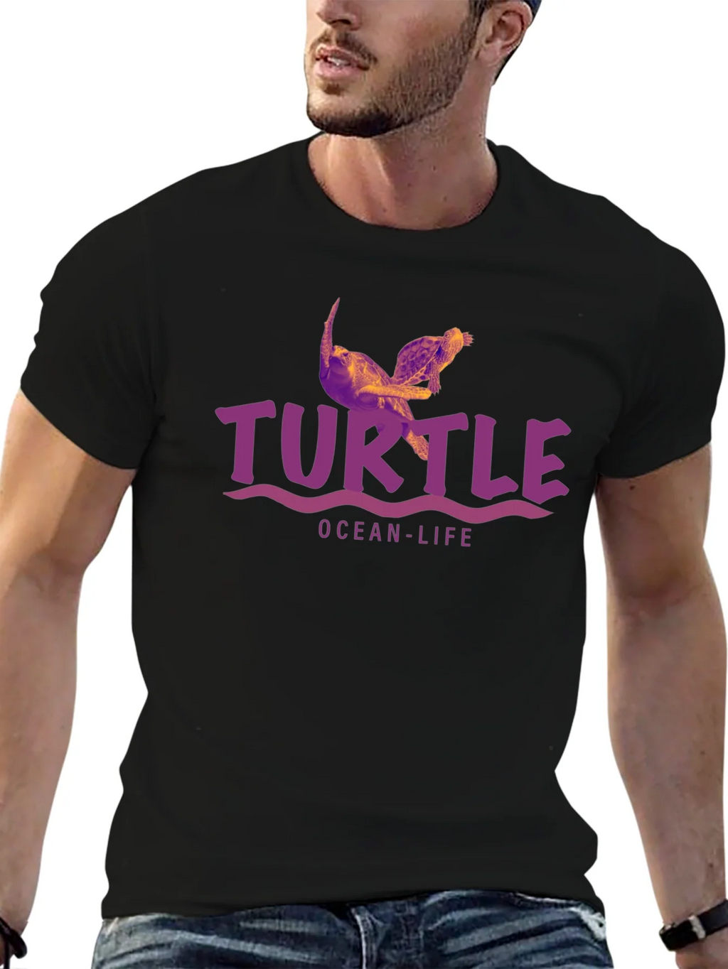 Ocean-Life Turtle Graphic Tee - Stylish and Comfortable