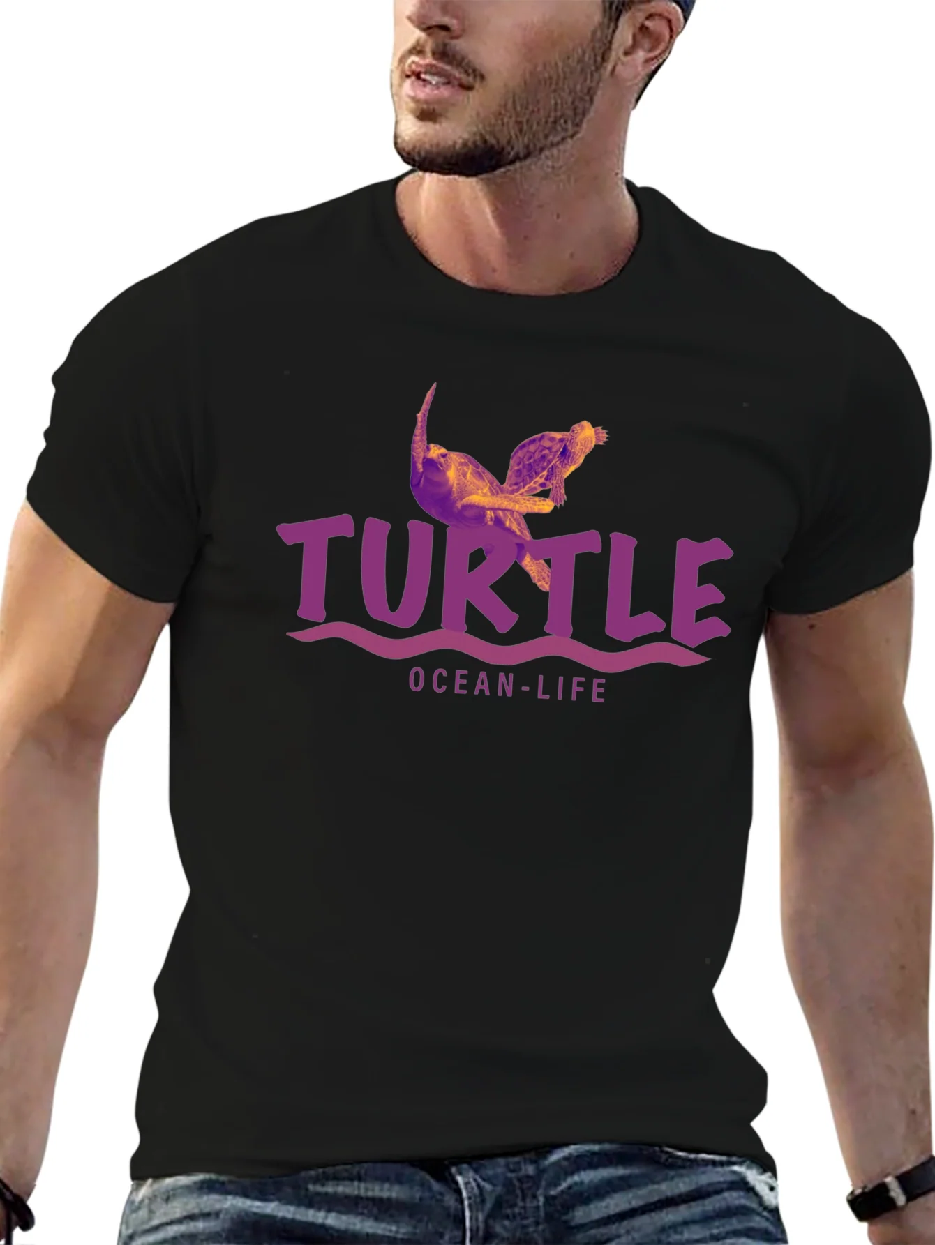 Ocean-Life Turtle Graphic Tee - Stylish and Comfortable