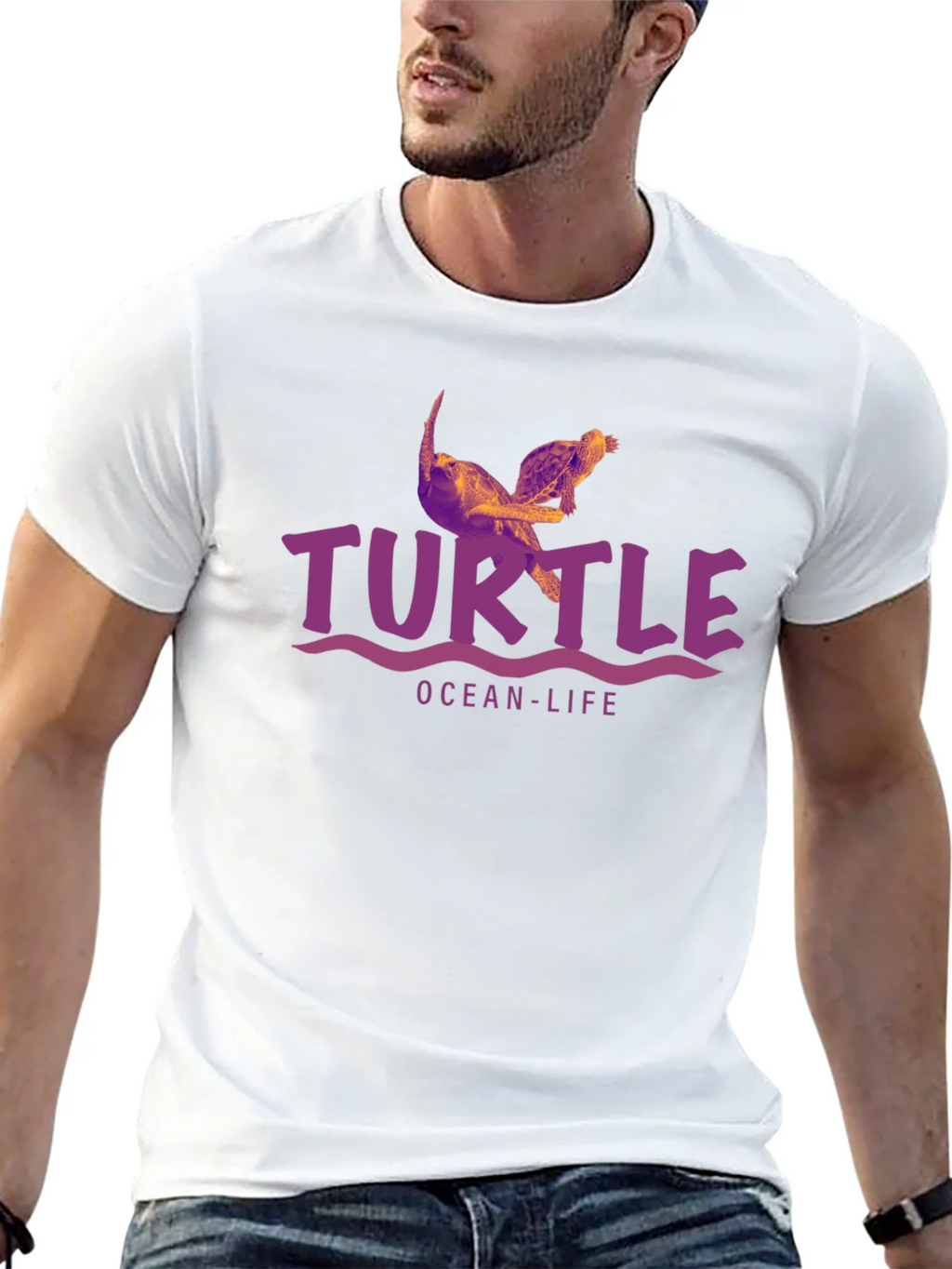 Ocean-Life Turtle Graphic Tee - Stylish and Comfortable