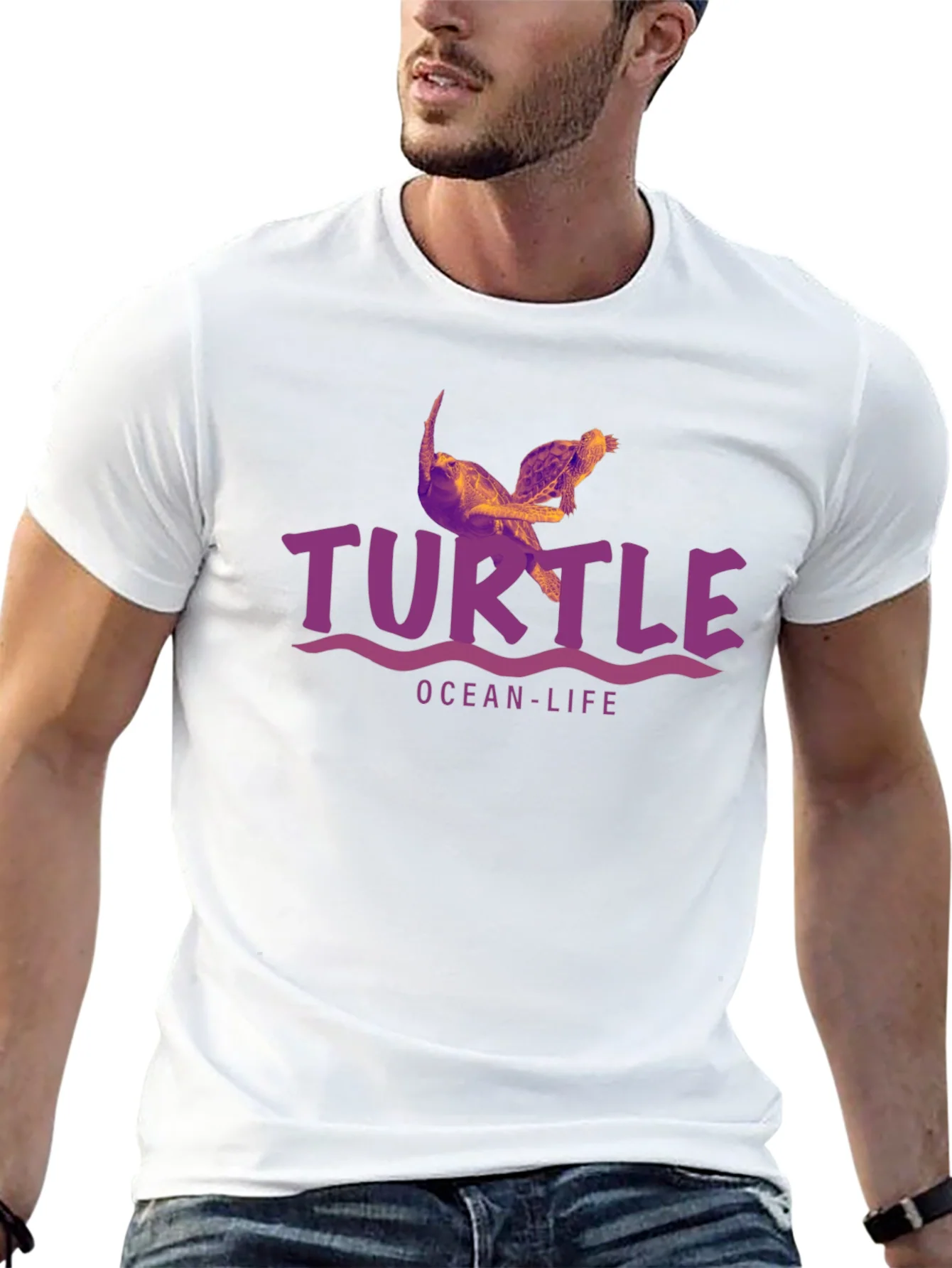 Ocean-Life Turtle Graphic Tee - Stylish and Comfortable
