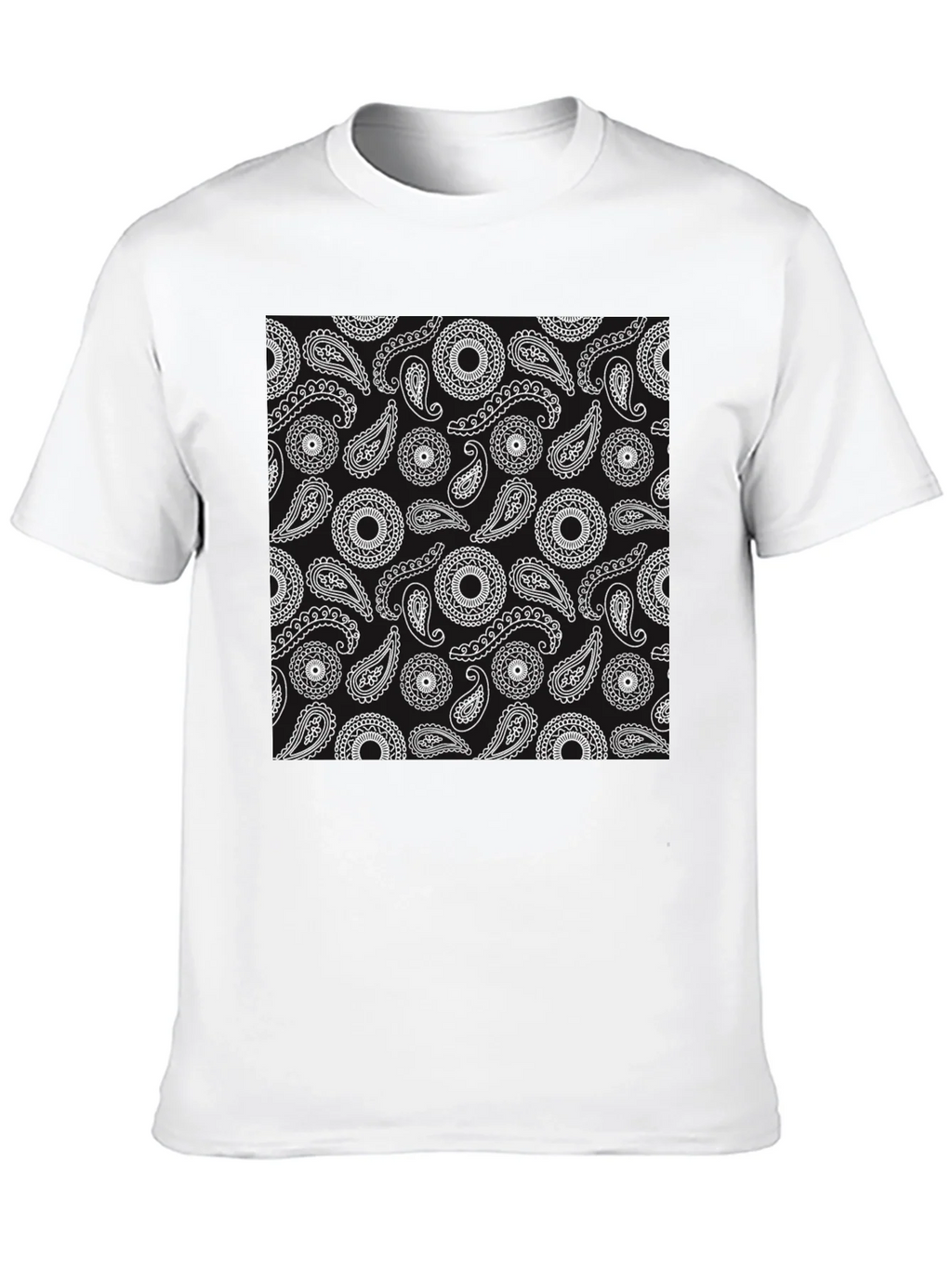 Paisley Pattern Black T-Shirt