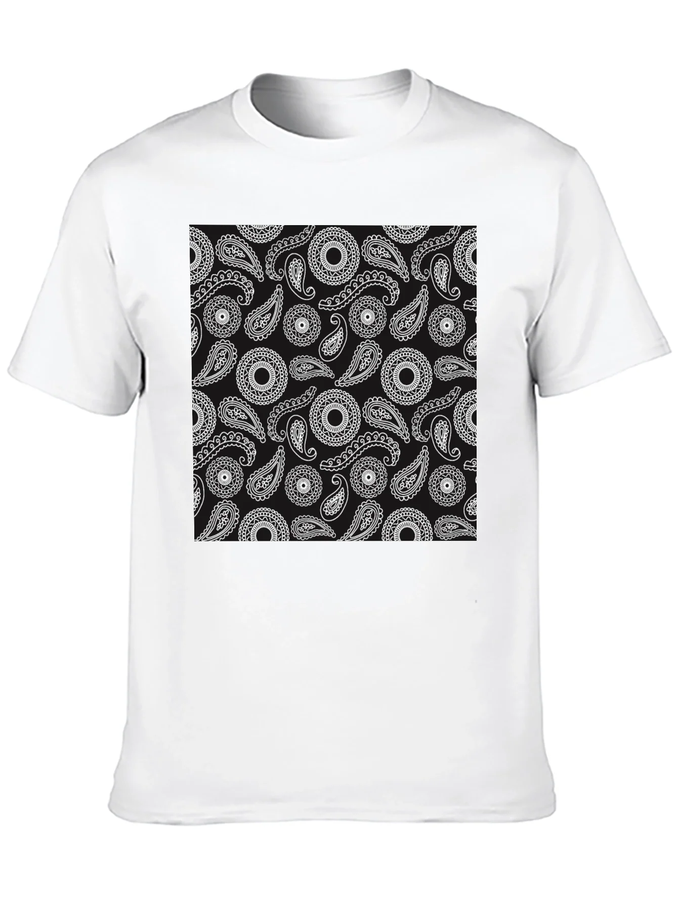 Paisley Pattern Black T-Shirt