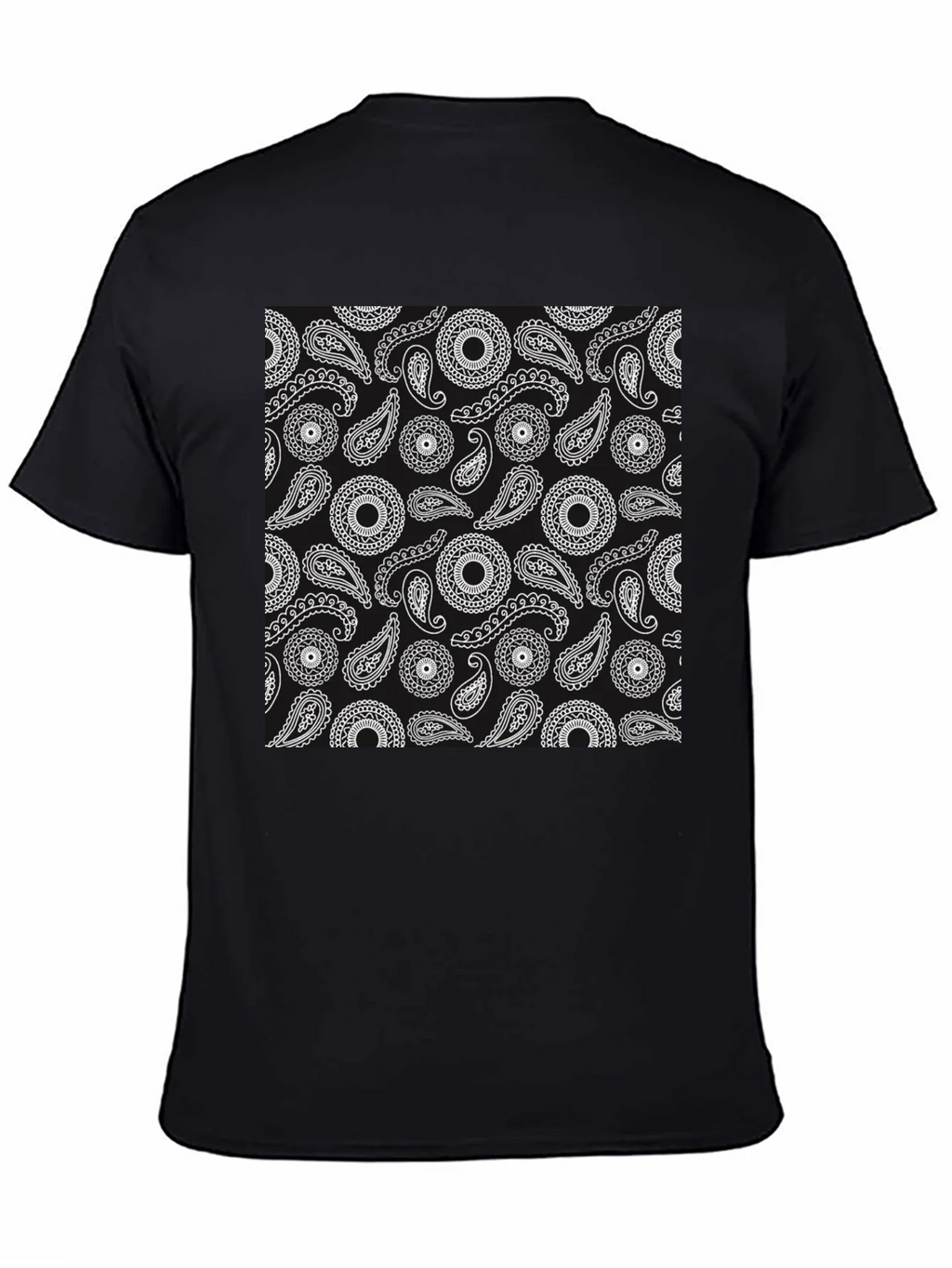 Paisley Pattern Black T-Shirt