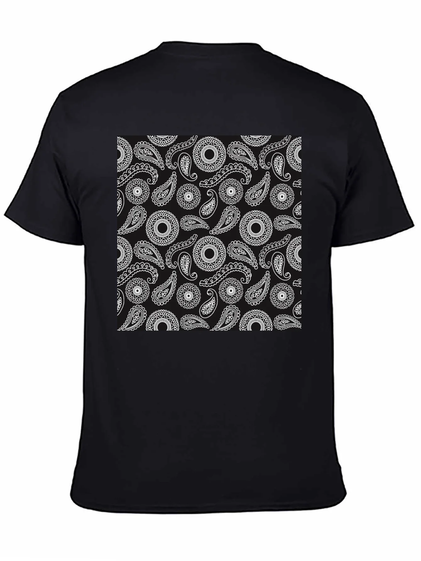 Paisley Pattern Black T-Shirt