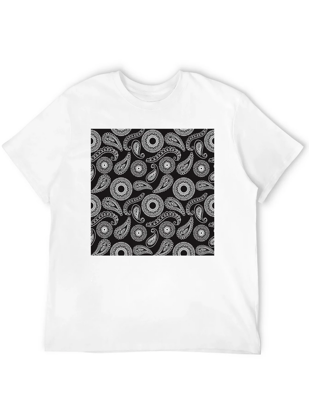 Paisley Pattern Black T-Shirt