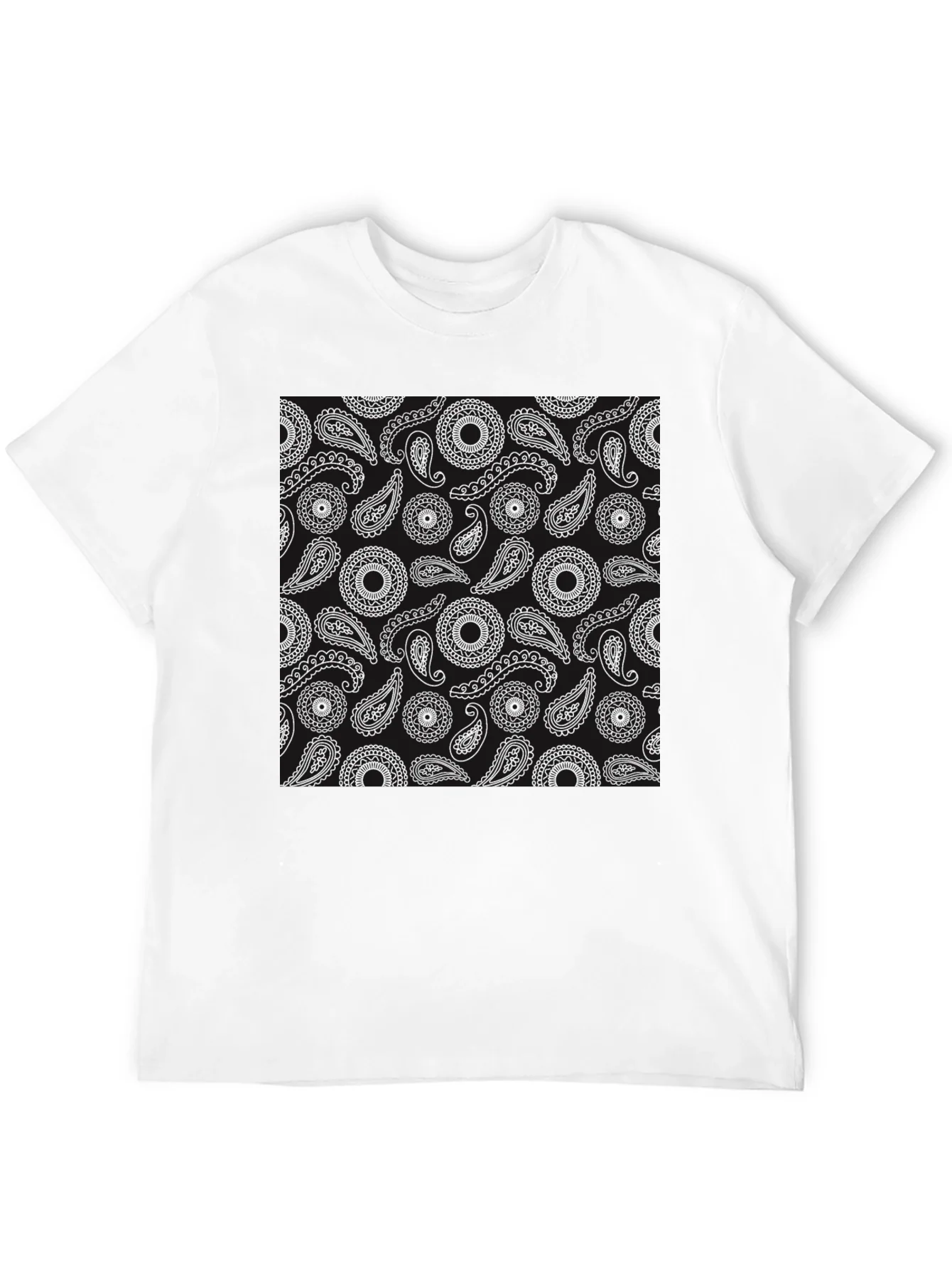Paisley Pattern Black T-Shirt