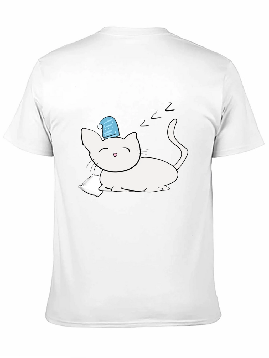 Sleeping Cat Graphic T-Shirt - Black Cotton Tee