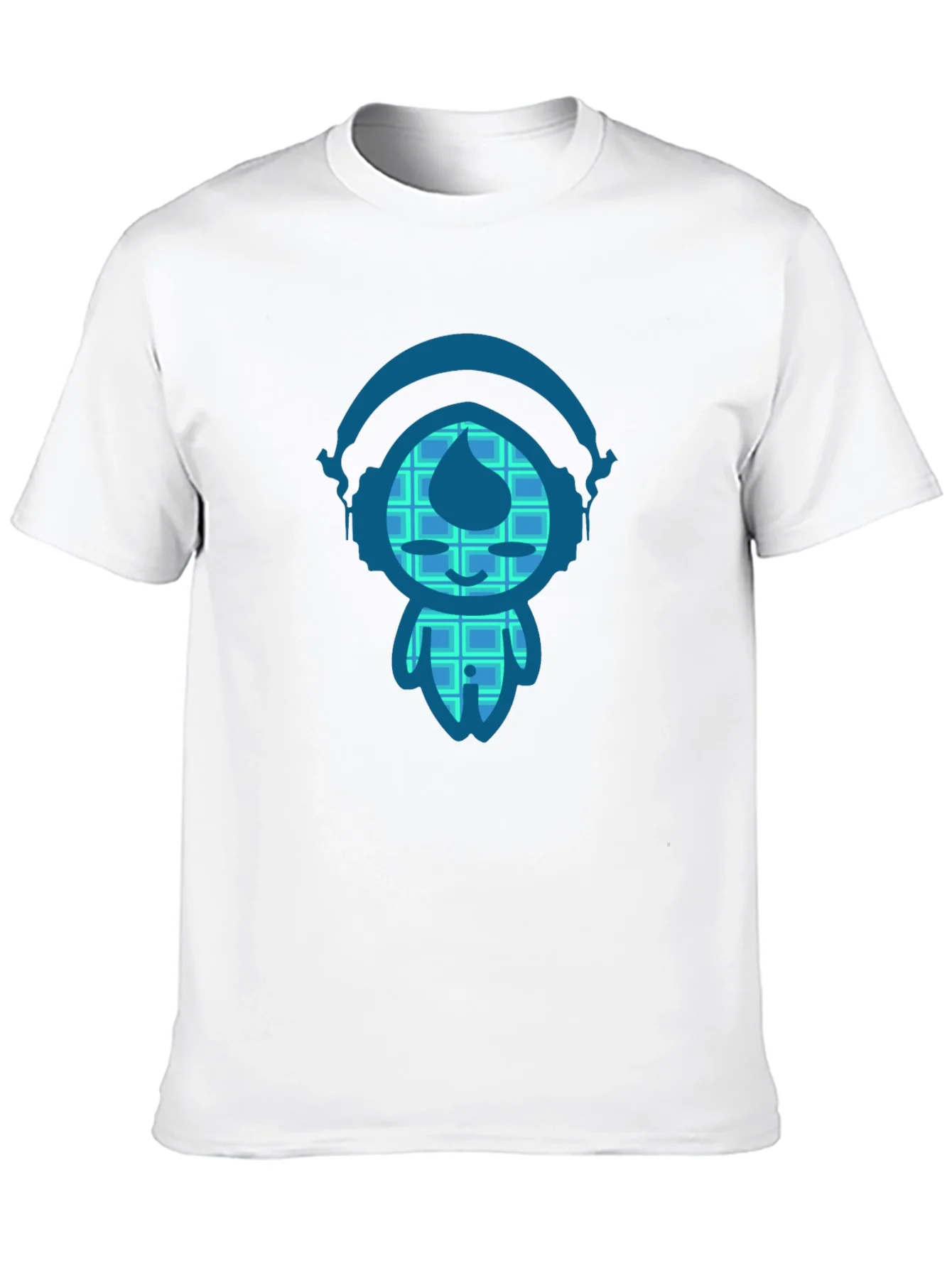 Black T-Shirt with Blue Cartoon Character