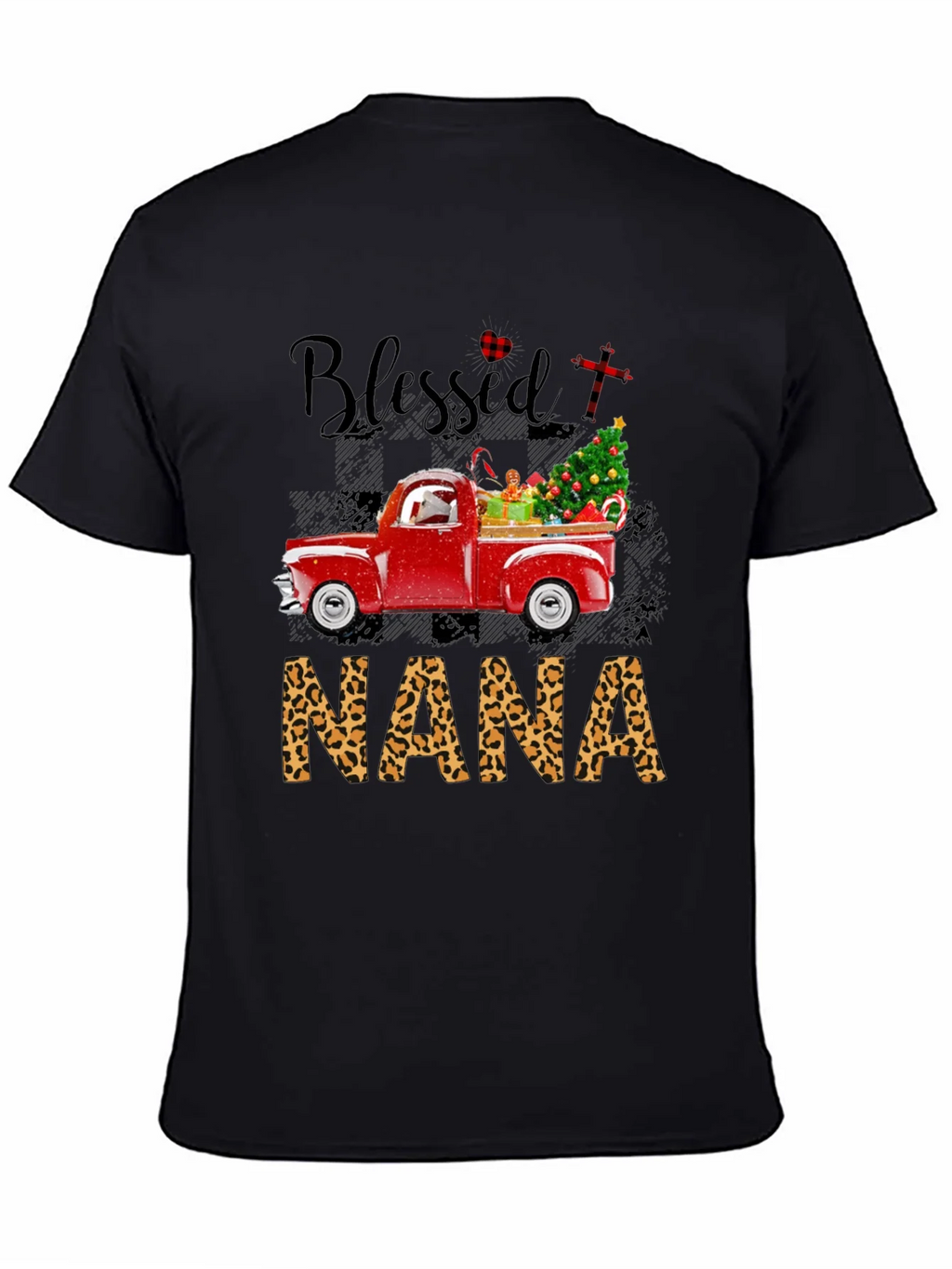 Blessed Nana Leopard Print Christmas Truck T-Shirt