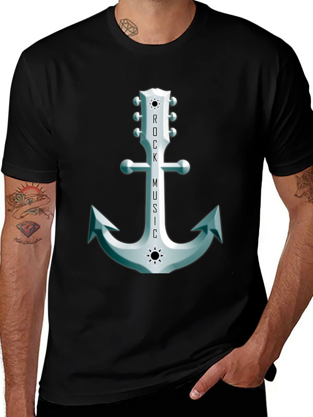 Rock Music Anchor Graphic Tee