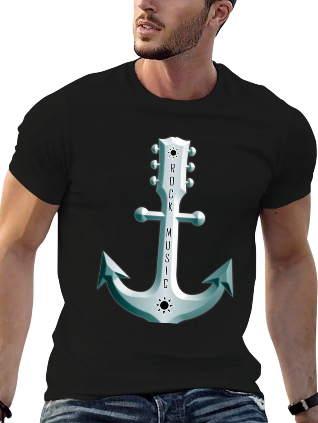 Rock Music Anchor Graphic Tee