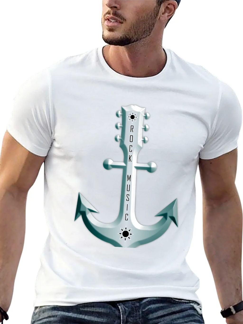 Rock Music Anchor Graphic Tee