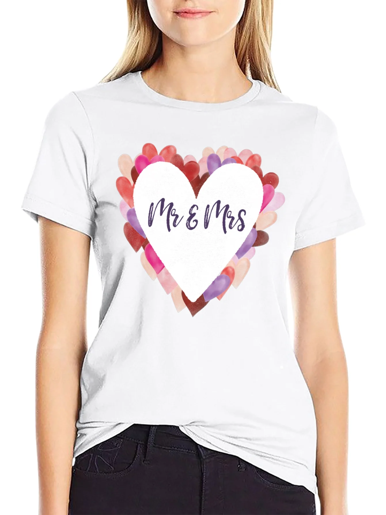 Mr. & Mrs. Heart Graphic Tee - Wedding Anniversary Gift
