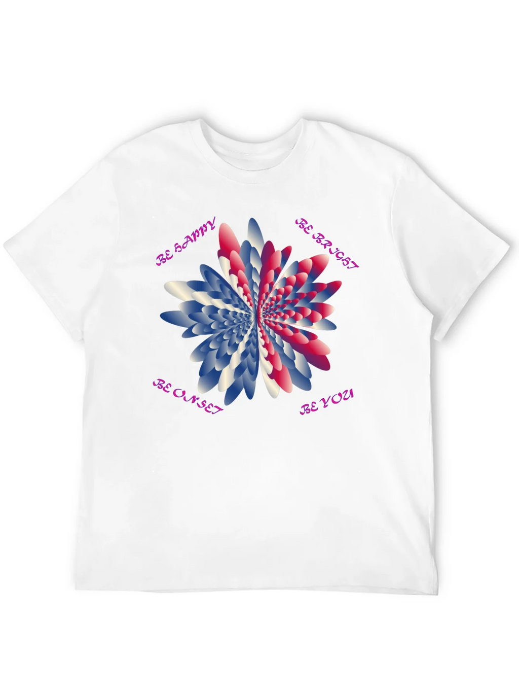 Be Happy Graphic T-Shirt - Unique Floral Design