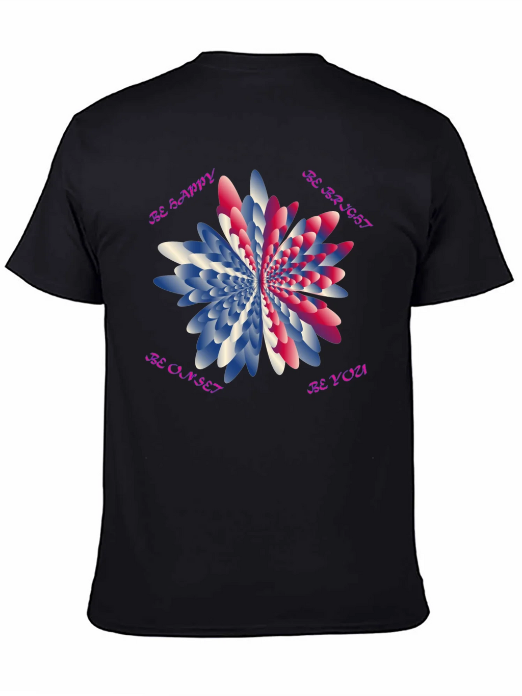 Be Happy Graphic T-Shirt - Unique Floral Design