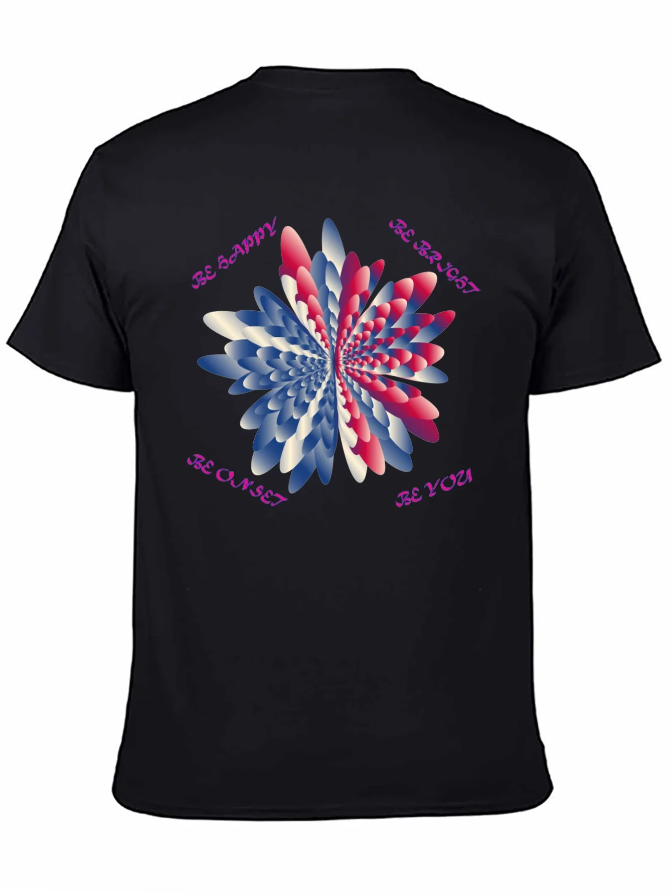 Be Happy Graphic T-Shirt - Unique Floral Design