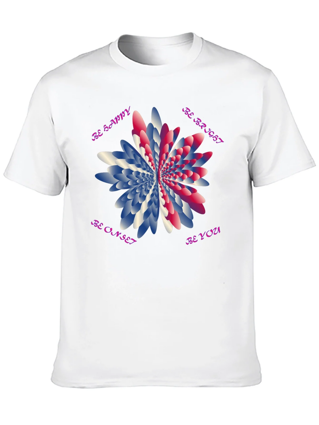Be Happy Graphic T-Shirt - Unique Floral Design