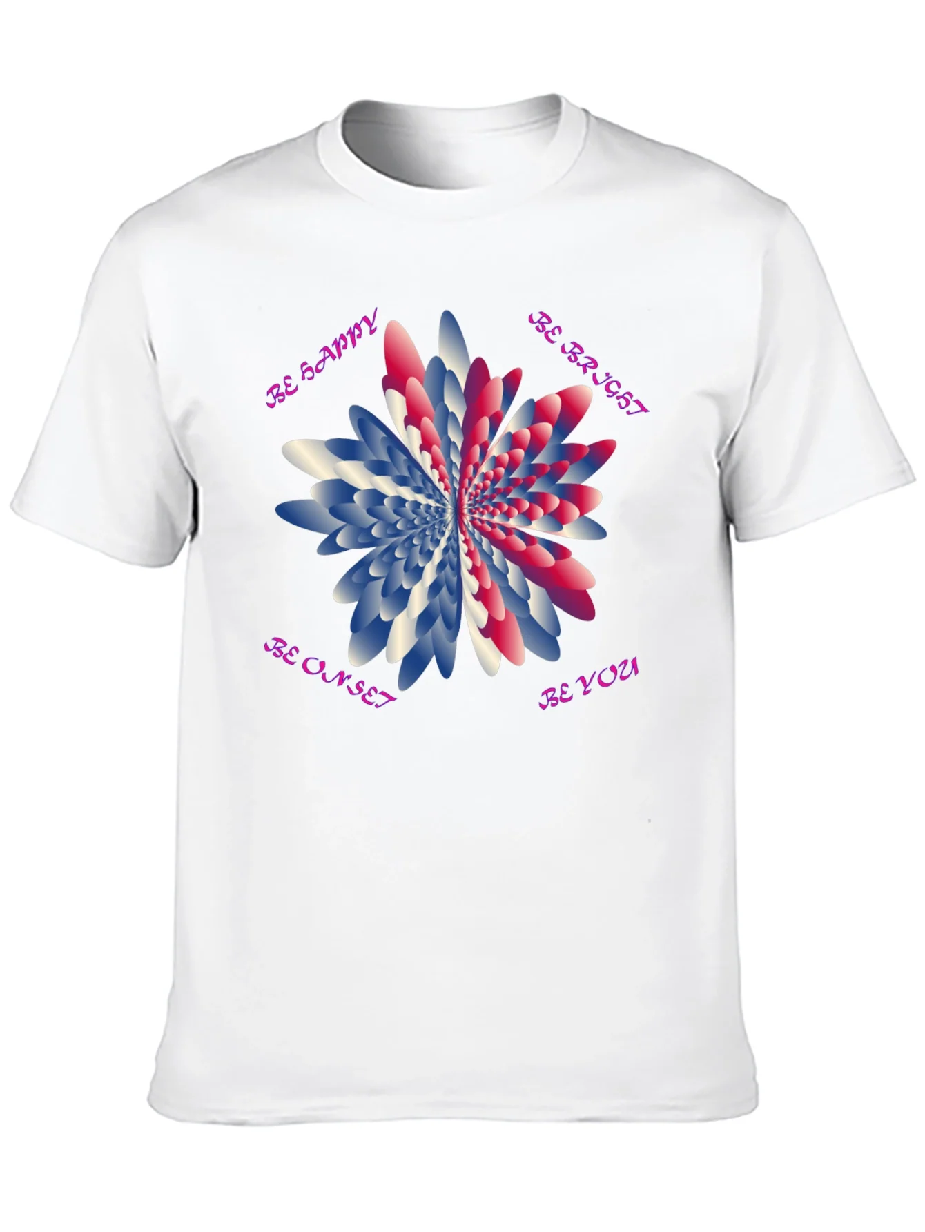 Be Happy Graphic T-Shirt - Unique Floral Design
