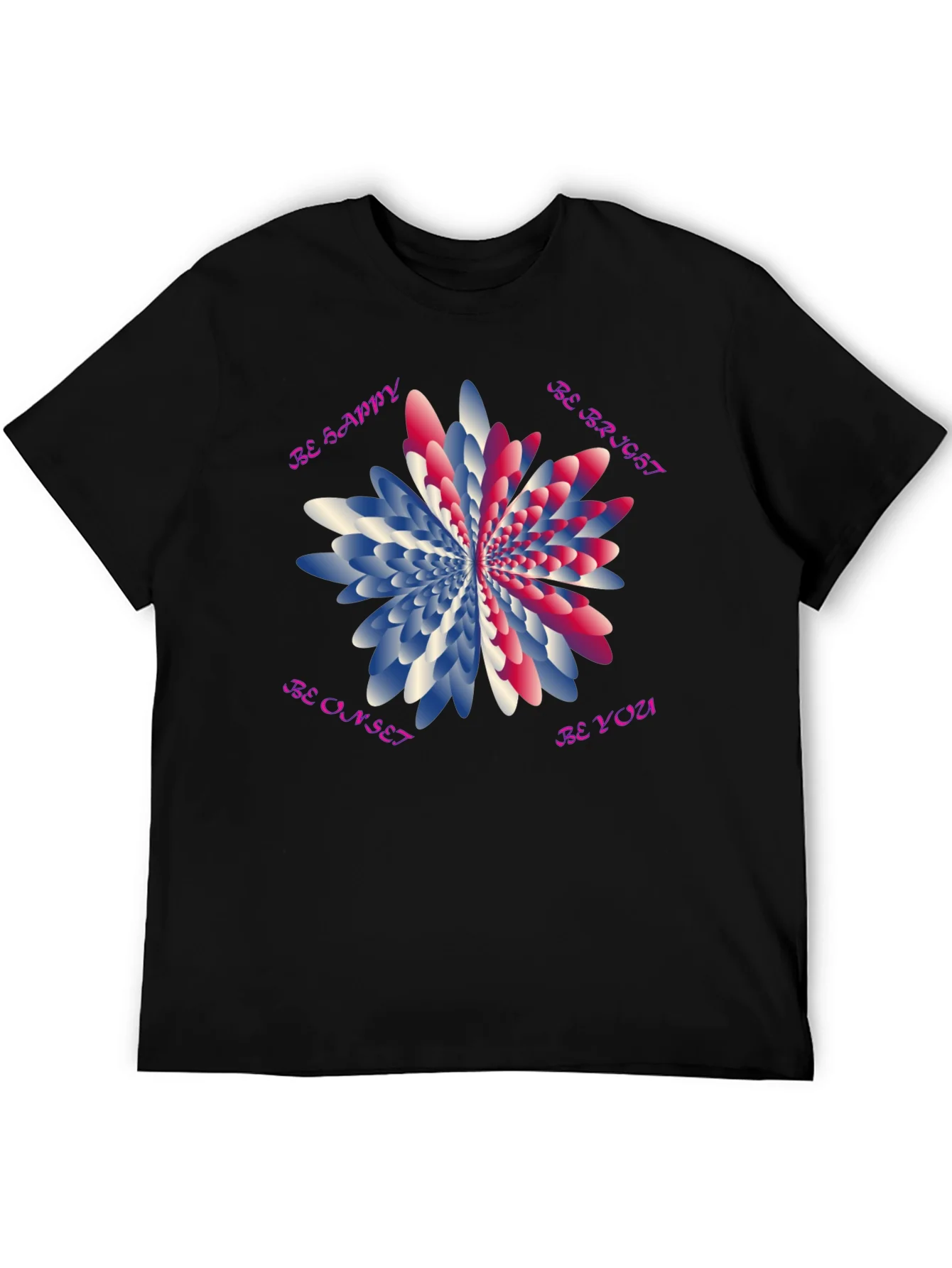 Be Happy Graphic T-Shirt - Unique Floral Design