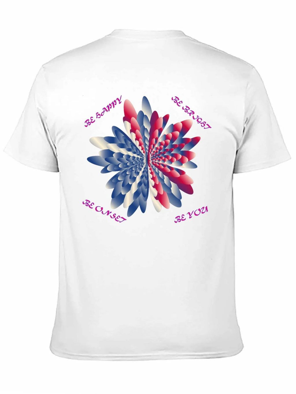 Be Happy Graphic T-Shirt - Unique Floral Design
