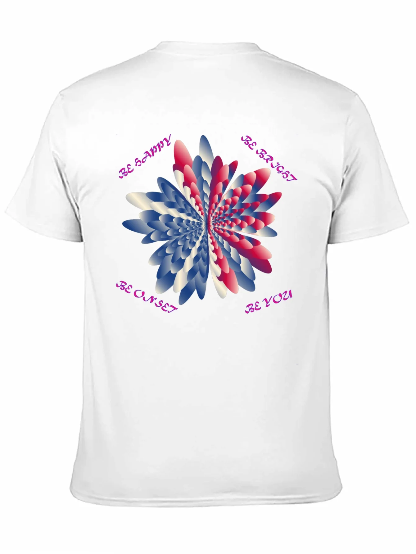 Be Happy Graphic T-Shirt - Unique Floral Design