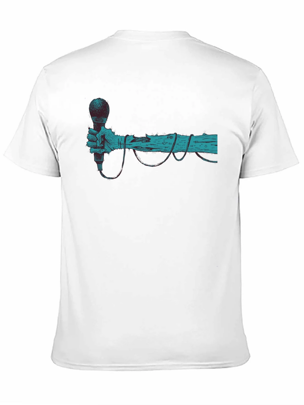 Retro Microphone Graphic Tee - Black