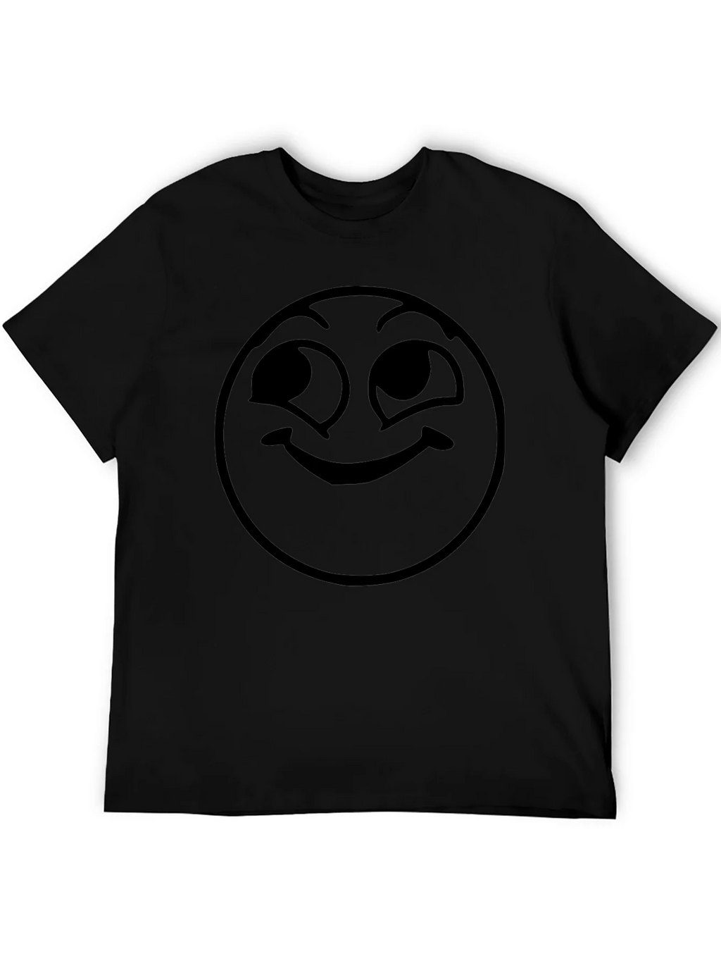 Smirking Emoji Black T-Shirt - Express Yourself!