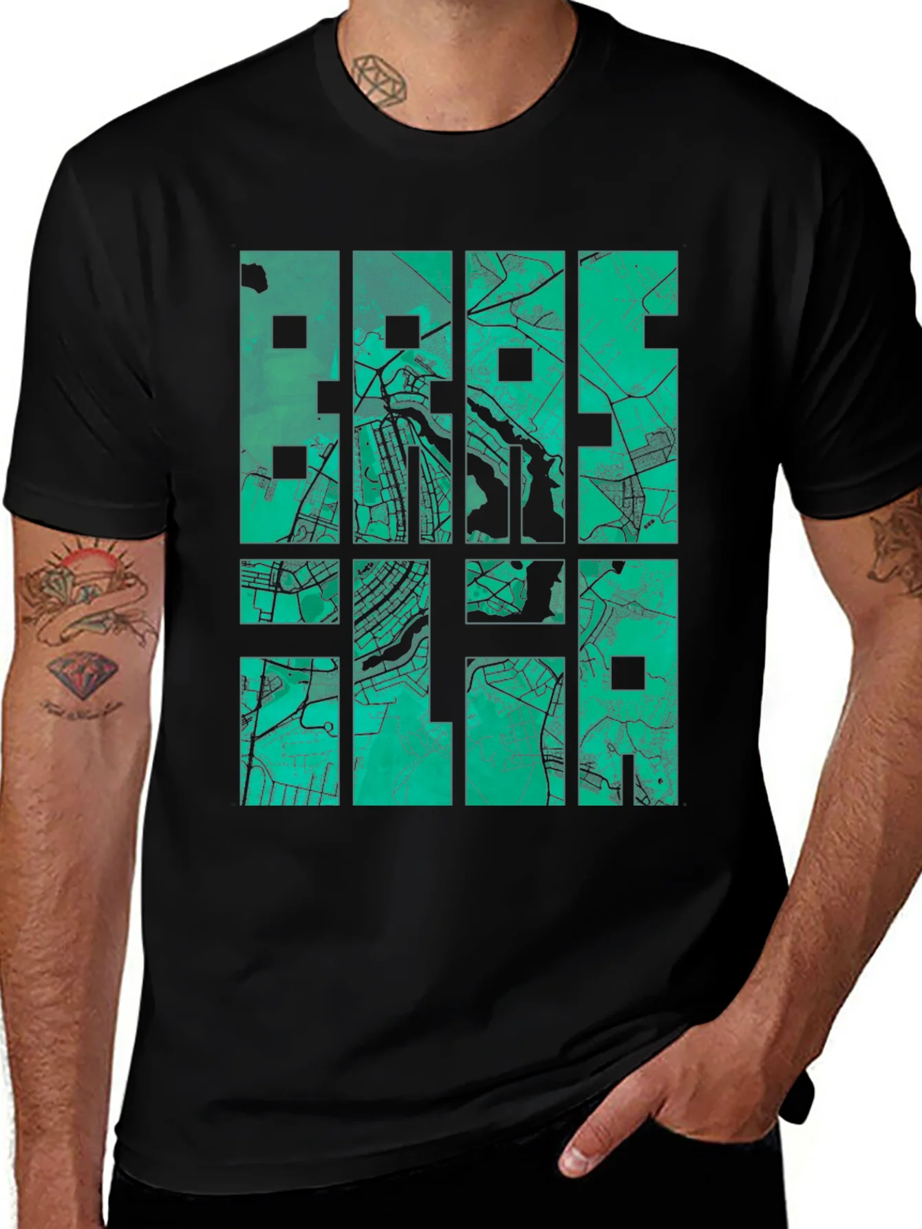 Brasilia Map T-Shirt - Stylish Cityscape Design