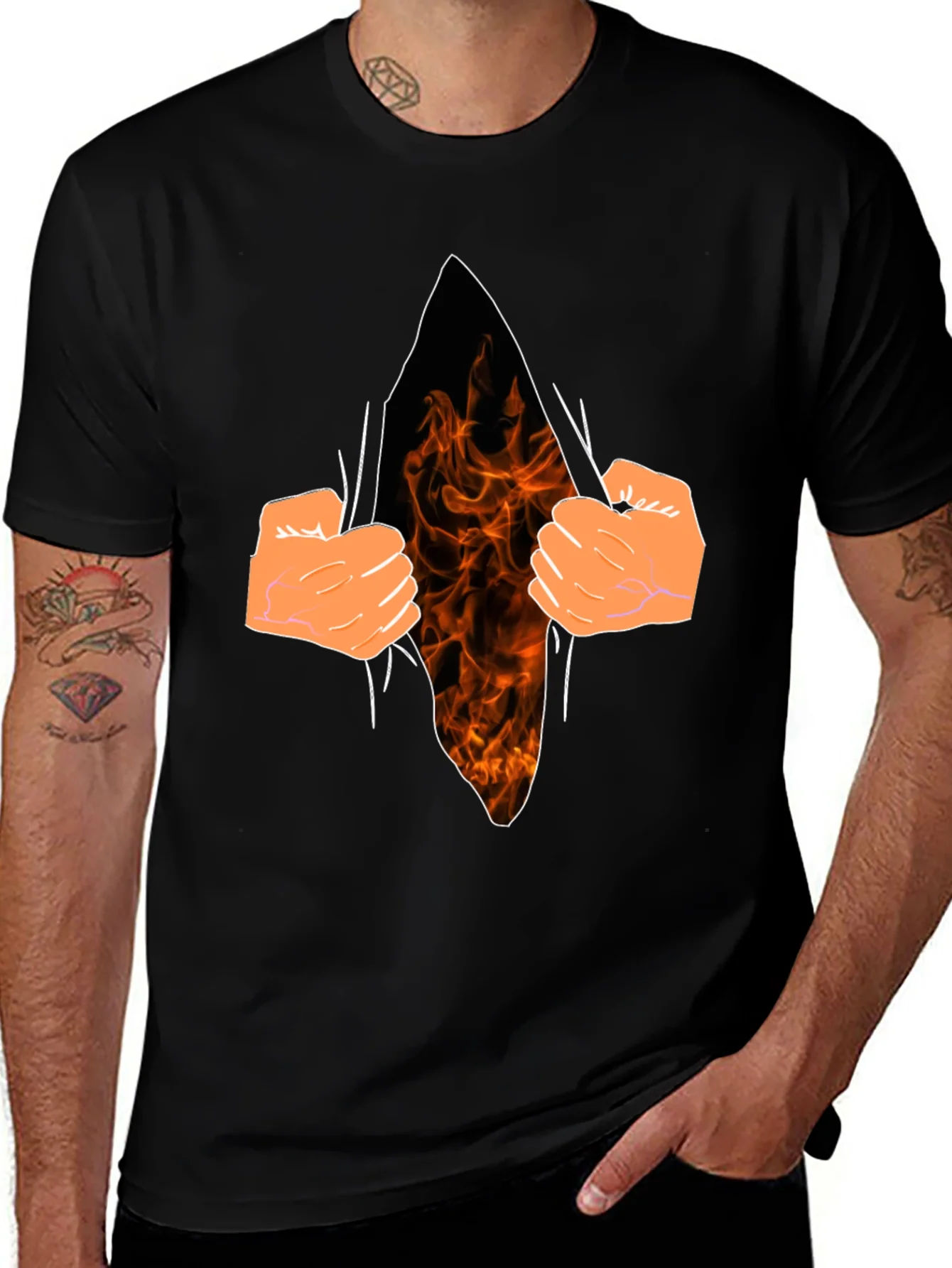 Flame Within Graphic T-Shirt - Black Cotton Tee